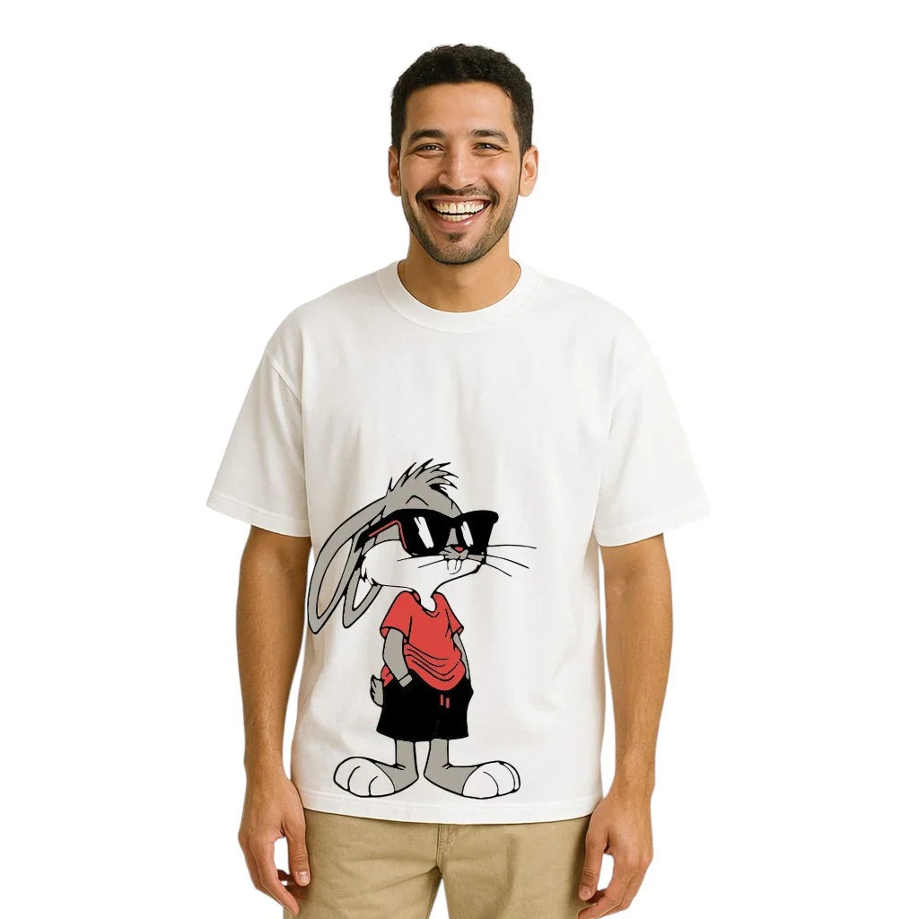 White Oversized T-Shirt – “Cool Bunny”