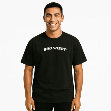 Oversized Black T-Shirt – “BOO SHEET” Ghost