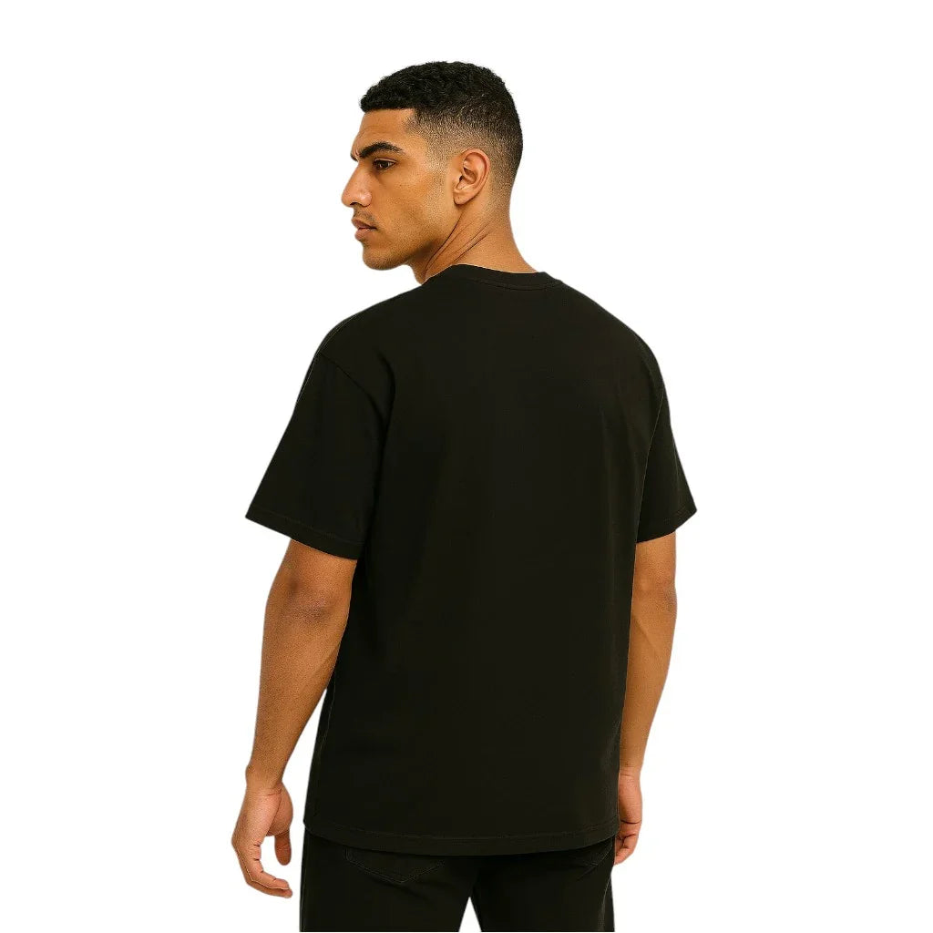 Oversized Black T-Shirt – Bold Cartoon Chicken Graphic | Unisex Streetwear