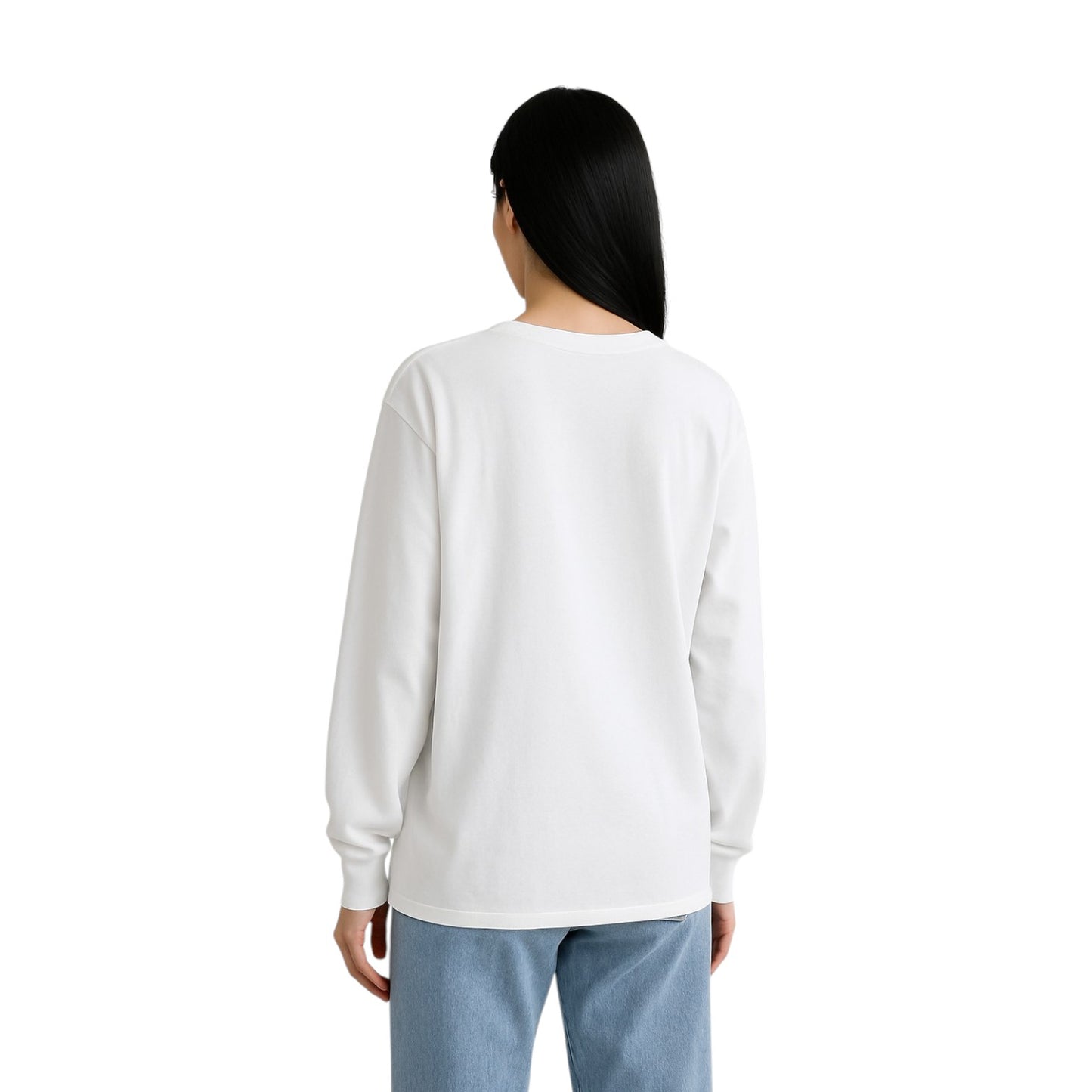 Cartoon Pup White Oversized Sweatshirt