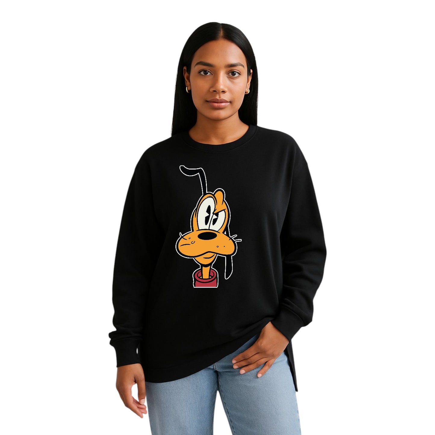 Cartoon Pup Oversized Sweatshirt