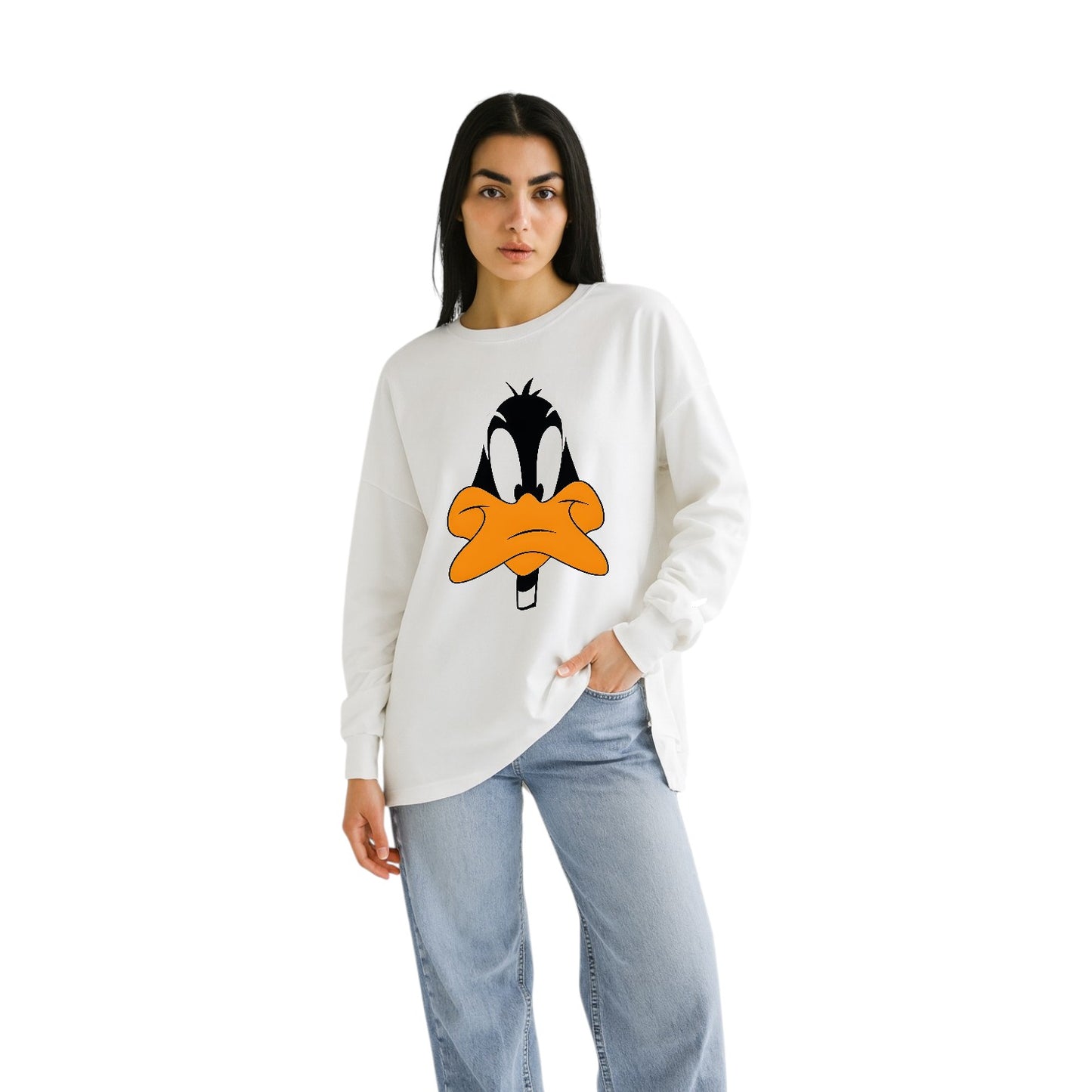 Daffy-Inspired White Oversized shirt