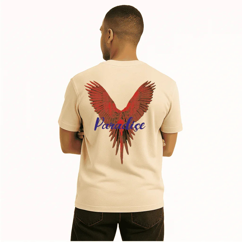 Beige Oversized T-Shirt – “Paradise Wings”