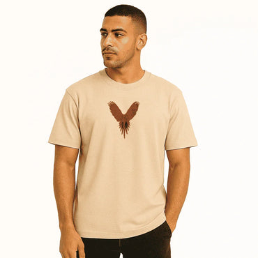 Beige Oversized T-Shirt – “Paradise Wings”