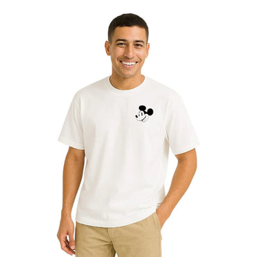 White Oversized T-Shirt – Classic Cartoon Face Evolution