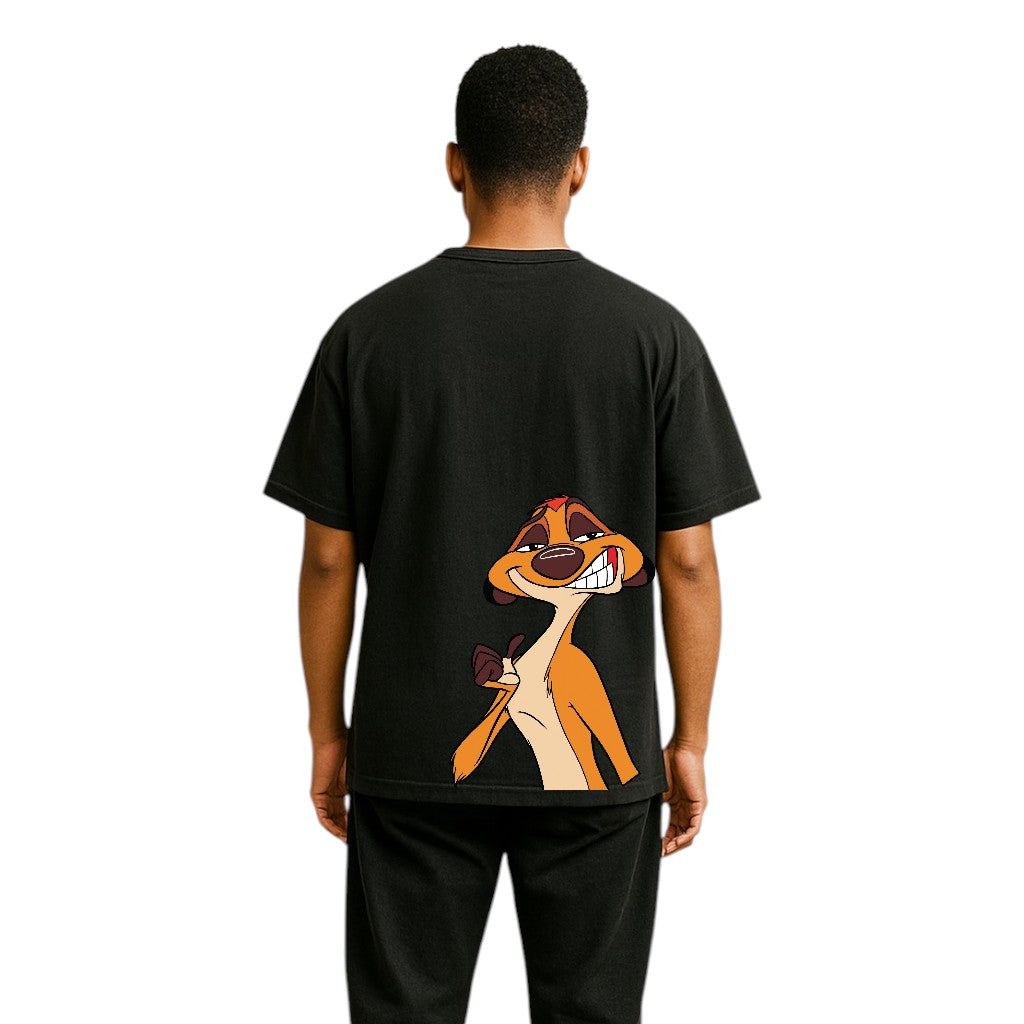 Smile Like You Mean It – Timon Edition | Oversized Black Tee
