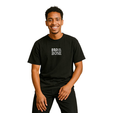 “Bad to the Bone” – Black Graphic Tee