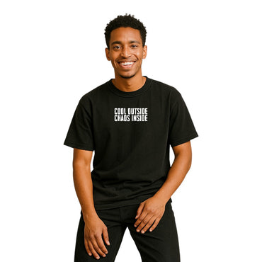 Cool Outside, Chaos Inside – Graphic Black Tee