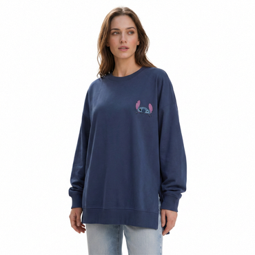 Stitch “Eat Sleep Play Repeat” Oversized Long Sleeve Tee