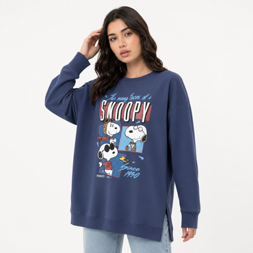 Snoopy Many Faces Oversized Long Sleeve Tee