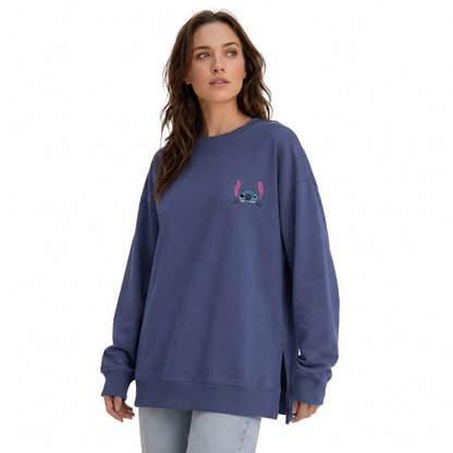 Stitch “Eat Sleep Play Repeat” Oversized Long Sleeve Tee