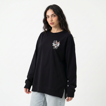 Stay Crazy Bunny Oversized Long Sleeve Tee