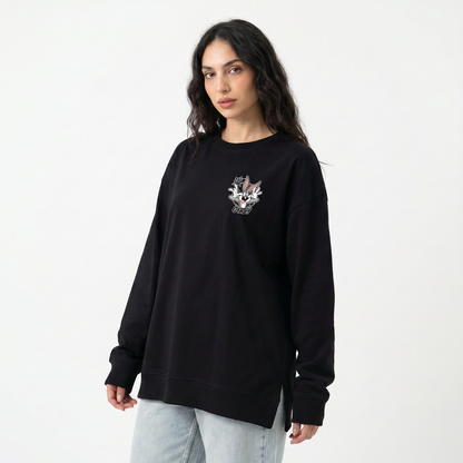 Stay Crazy Bunny Oversized Long Sleeve Tee