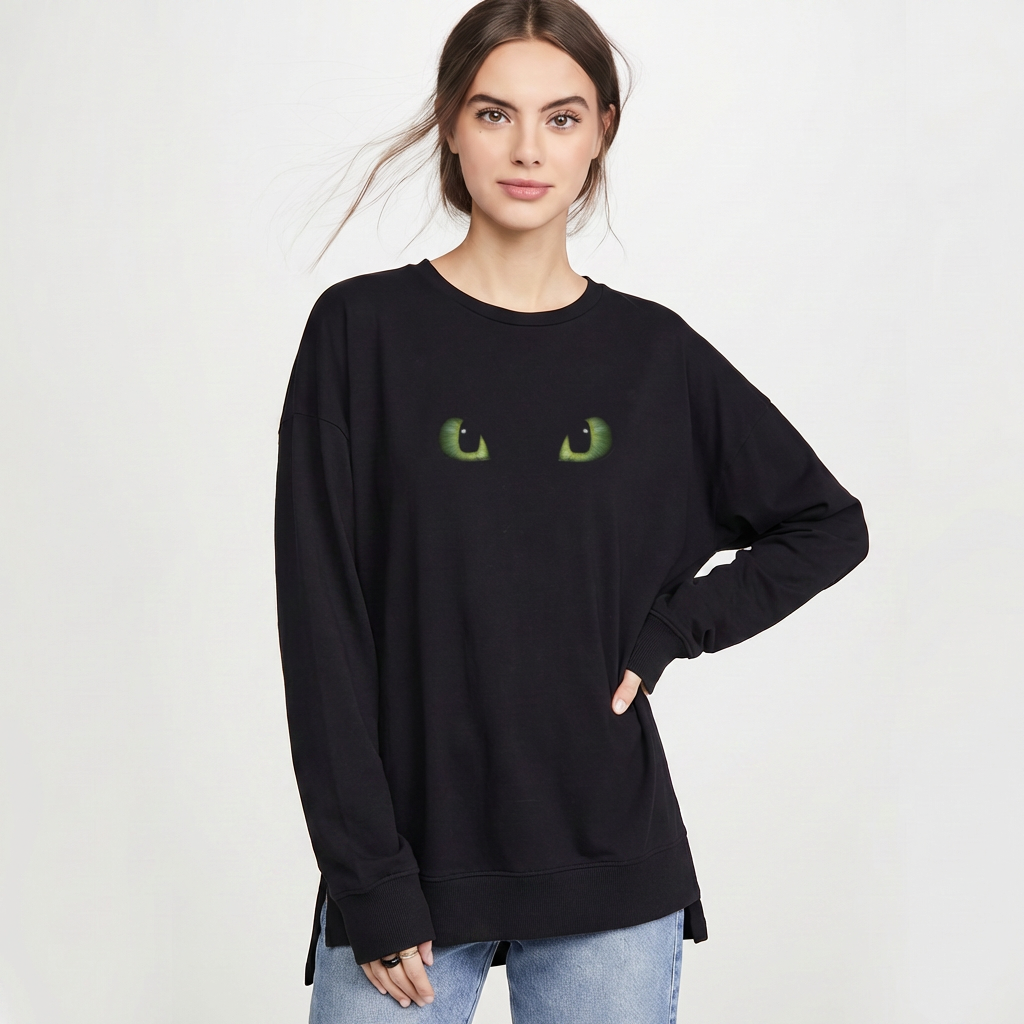 Night Fury Eyes Oversized Long Sleeve Tee