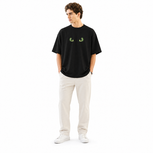 Night Fury Eyes Oversized Tee – Black Edition