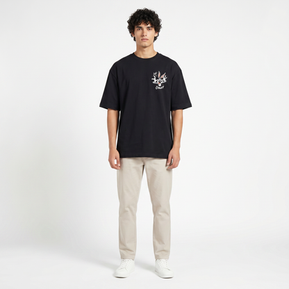 Crazy Bunny Oversized Tee – Black Edition