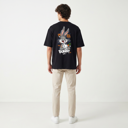 Crazy Bunny Oversized Tee – Black Edition