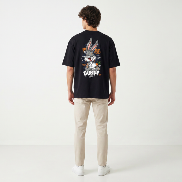 Crazy Bunny Oversized Tee – Black Edition